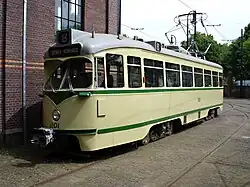 PCC-car 1101, gerestaureerd in de afleveringstoestand van 1957.