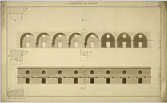 tekening van de oorspronkelijke gevel