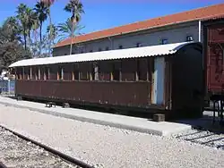 Salonrijtuig van Koning Abdallah ibn Husain I. van Jordanië in het Israëlische spoorwegmuseum in Haifa.