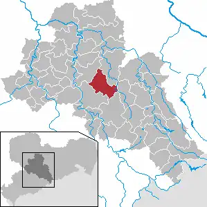 Kaart van Hainichen (Saksen)