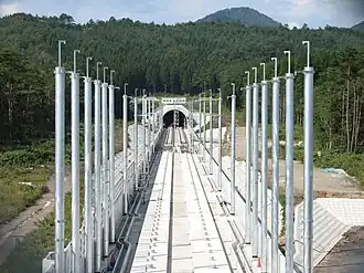 De Hakkodatunnel in aanbouw.