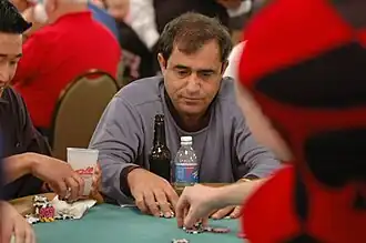 Hamid Dastmalchi tijdens de World Series of Poker