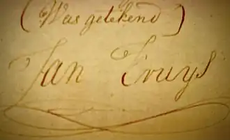 Handtekening van Jan Kruys