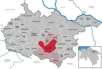 Kaart van Hanstedt (Nordheide)