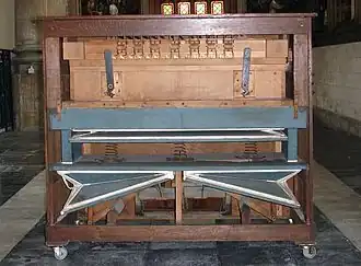 Achterzijde drukwindharmonium Sint-Jacobskerk (Gent)