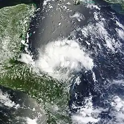 Foto of weerkaart van orkaan