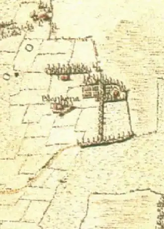 Blankena op een kaart uit circa 1783