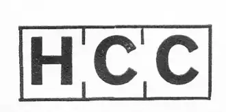 Eerste logo van HCC (1977)