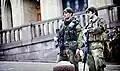 Soldaten van de burgerwacht in Oslo in 2011.