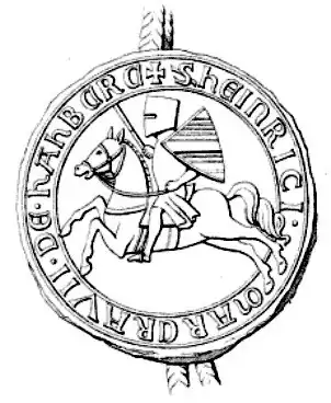 Het zegel van Hendrik II van Baden-Hachberg.