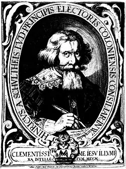 Heinrich von Schultheiß, heksenjager, in 1580 in Salzkotten geboren