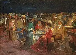 Parkterras bij avond