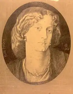 Portret uit 1858 dat als uitgangspunt diende voor Head of a Woman