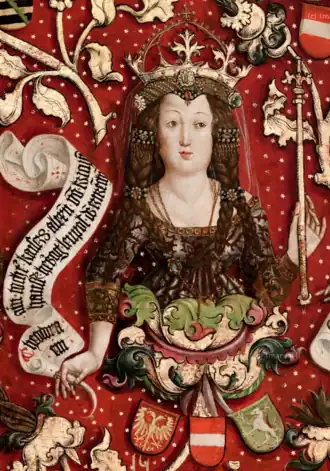 Theodora Angela uit Byzantium was de echtgenote van Leopold VI van Oostenrijk en Stiermarken. Uit de stamboom van het Huis Babenberg, Stift Klosterneuburg, Neder-Oostenrijk.