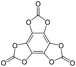 Structuurformule van hexahydroxybenzeentriscarbonaat