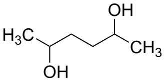 Structuurformule van 2,5-hexaandiol
