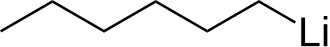 Structuurformule van n-hexyllithium