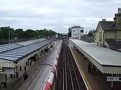 Een blik naar het zuiden vanaf de loopbrug