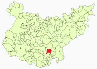 Kaart van Higuera de Llerena