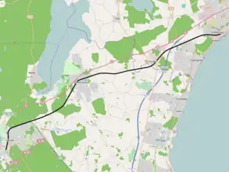 Spoorlijn Hillerød - Snekkersten op de kaart