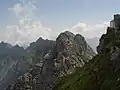 Blik vanaf de Nebelhorn op het begin van de Hindelanger Klettersteig