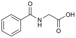 Structuurformule van hippuurzuur