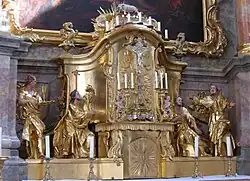 Tabernakel, verguld met bladgoud