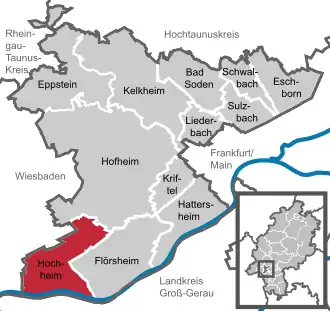 Kaart van Hochheim am Main