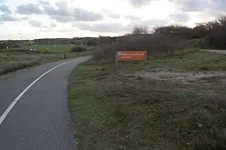 De toegang tot het natuurgebied Hollands Duin Berkheide vanaf Nieuw Zuid (Katwijk aan Zee).