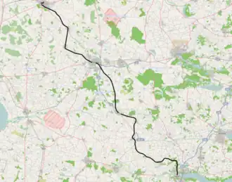 Spoorlijn Holstebro - Vejle op de kaart