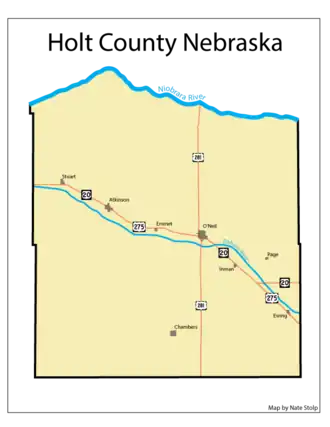 Kaart van Holt County