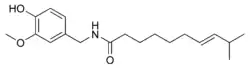 Chemische structuur van homocapsaïcine