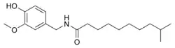 Chemische structuur van homodihydrocapsaïcine