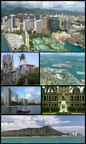 Een collage van Honolulu