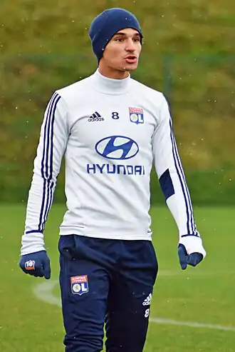 Houssem Aouar in 2017 als speler van Olympique Lyon