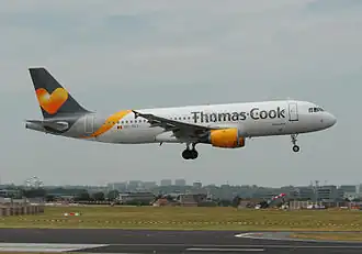 A320-214 met reg. OO-TCT in de nieuwe kleuren van Thomas Cook Airlines Belgium