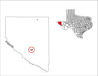 Kaart van Hudspeth County