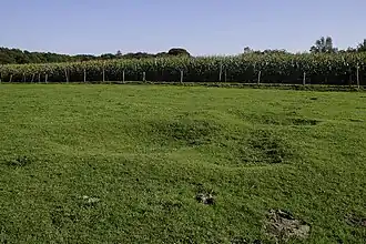 Locatie van het hunebed in de richting van het zuidoosten