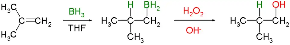 Voorbeeld van een hydroborering-oxidatiereactie