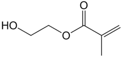 Structuurformule van hydroxyethylmethacrylaat