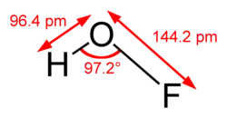 Structuurformule van waterstofhypofluoriet