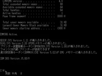 Screenshot van IBM DOS J5.0/V