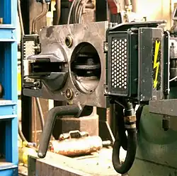 Scharfenbergkoppeling van een ICM-koppeling tijdens open dag bij NedTrain in Haarlem