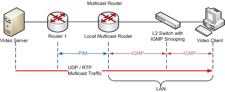 Multicast network architecture example