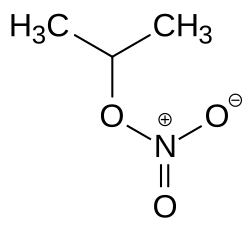 Structuurformule van isopropylnitraat