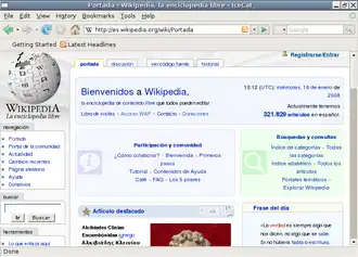 Screenshot van Wikipedia in IceCat