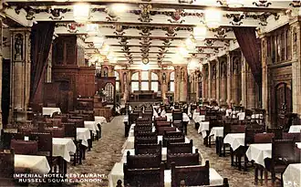 De Lounge van het hotel, omstreeks 1920