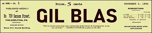 Impressie Gil Blas Philadelphia 1895