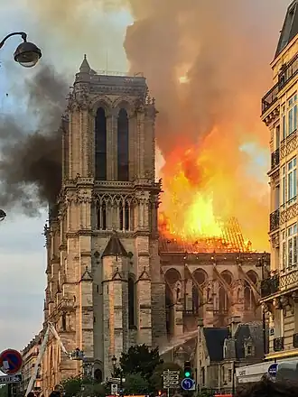 Brand in de Notre-Dame in 2019