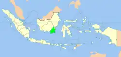 Kaart van de Provincie Zuid-Kalimantan in Indonesië